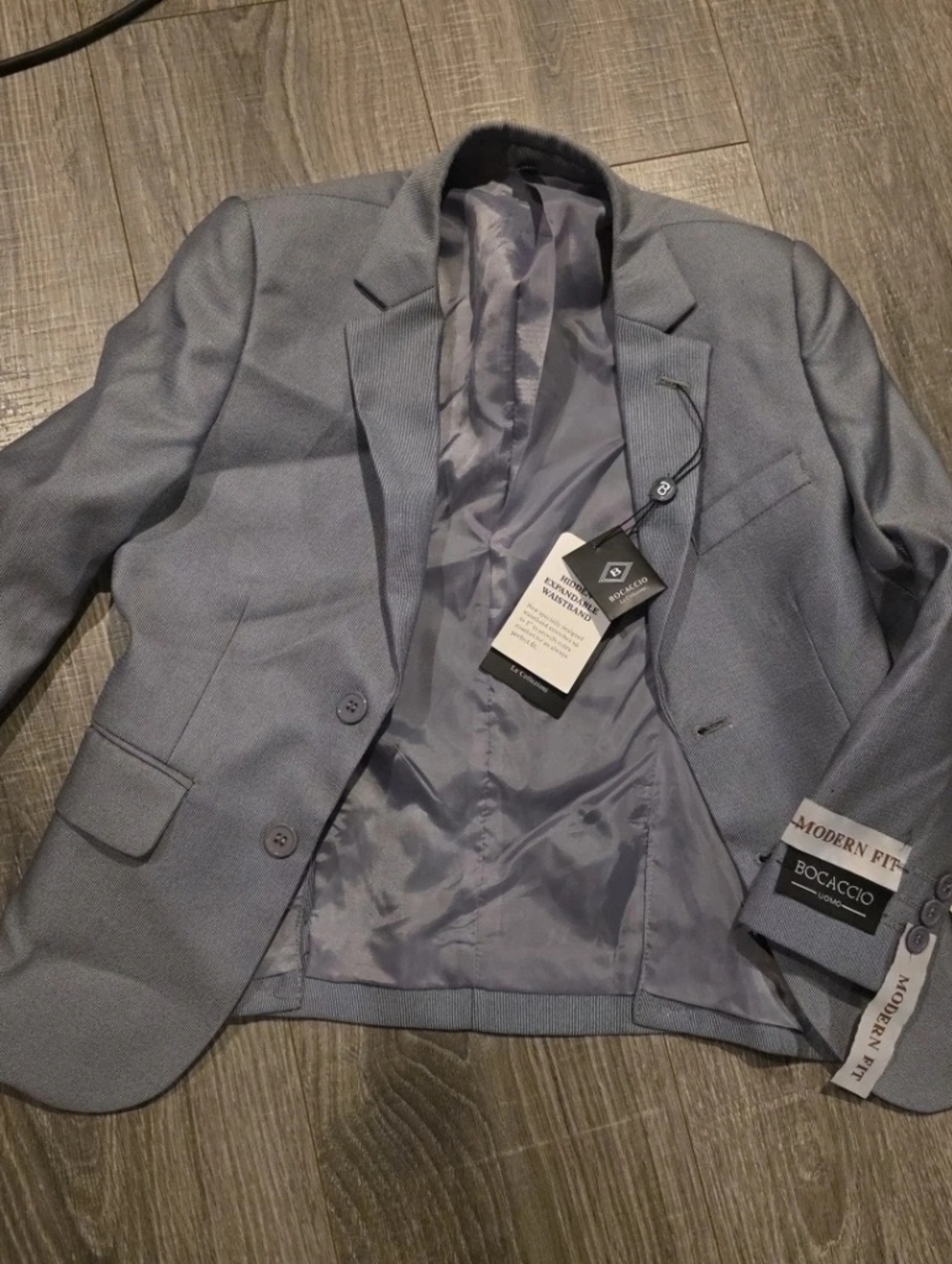 Kids' Silver Modern Fit Blazer